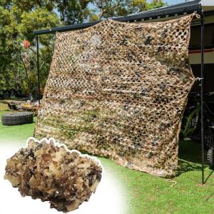 Filet de Camouflage Militaire 3x8m(9.8x26.2ft) Filet De Camouflage Renforcé,Filet De Camouflage Crème Solaire,Camping,Chasse,Armée,Filet D'ombrage,Léger Et Durable (QSLPLBHDLX, neuf)