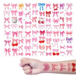 10 Feuilles Tatouage Temporaire Enfant, Autocollant de tatouage papillon, Kit Fournitures de F&ecirc;te d'Anniversaire, Etanche Faux Tatouage Gar&ccedil;on Fille (Rose) (QUQU JIANING, neuf)