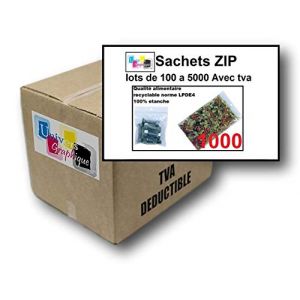 1000 Sachets 100 x 200 mm fermeture zip Transparent Sachet fermeture zip 10 x 20 cm 50u sac, sachet plastique zip compatible alimentaire et congélation aux normes CEE RECYCLABLE sachet zip solide (solutions-imprimerie, neuf)