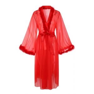 YJZQ Robe de chambre Femme Robe de Nuit Longue Col kimono Sexy Peignoir de Chambre Paillette &eacute;toiles Robe en tulle translucide pour un shooting grossesse (YJZQ, neuf)