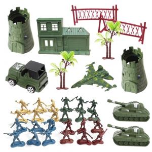 Figures Action Army Ensemble Mini Soldats En Plastique Figures Figurines Militaires Et Accessoires d'Équipement d'Arme Pour Combat Figurine d'Action Militaire Soldat Figurine Jouet Militaire (CAIGUOHUANDZ, neuf)