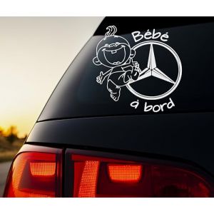Stick Cr&eacute;a - Stickers autocollant B&eacute;b&eacute; &agrave; Bord compatible pour Mercedes (Gris) (Stick Cr&eacute;a, neuf)