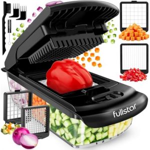 Coupe Legumes Multifonctions - Spiraliseur et Decoupe Legumes Manuel - Coupe Legume Cube Oignon Carotte Concombre Tomates Fruits - Cuisine Accessoires (2-en-1 Noir) (Yellapro Limited, neuf)