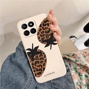 QIODAYI Compatible avec Honor X6 4G/Honor X8 5G/Honor 70 Lite Etui Souple en Silicone &agrave; Motif L&eacute;opard Rose Gris Brun (xingruihong, neuf)