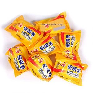 Savon de soufre de Shanghai 85g savon de lavage &agrave; l'huile contr&ocirc;l&eacute;e pour hommes et femmes et vrai savon de Shanghai pour le visage (zhixianjikairiyongbaihuo, neuf)