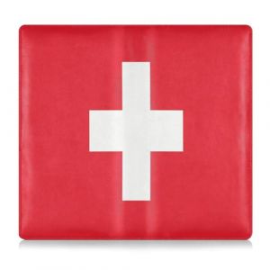 Porte-cartes en cuir pour documents essentiels, permis de conduire, cartes d'identit&eacute; et carte d'identit&eacute;, drapeau suisse, rectangulaire, pour homme et femme (HongChun, neuf)