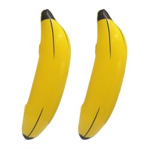 OUDQFCJ 2 Pièces Banane Gonflable, 68CM Gonflable Banane Piscine Flotteur PVC, Jouet Gonflable pour Enfant Adulte Piscine Accessoires Plage D'été Décorations Carnaval Halloween Soirées à Thème (Mapico, neuf)