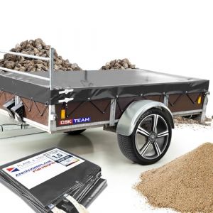 B&acirc;che de remorque de haute qualit&eacute; 257 x 138 x 15 cm pour remorque Saris avec garde-corps pour cadre H - B&acirc;che de protection en PVC imperm&eacute;able I B&acirc;che sur mesure - Anthracite (CSK-Team, neuf)