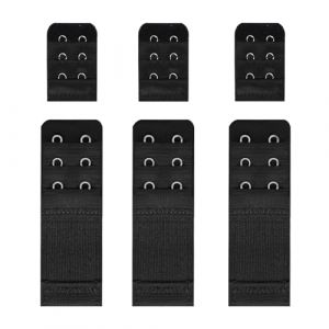 6 Pi&egrave;ces Rallonge Soutien Gorge, Rallonge Soutien Gorge 3 Rangs 3 Crochets 2 Crochets, Extension Soutien Gorge Extender &eacute;lastiques Femmes, Doux, Confortable et Extensible (Noir) (LanHong Store, neuf)