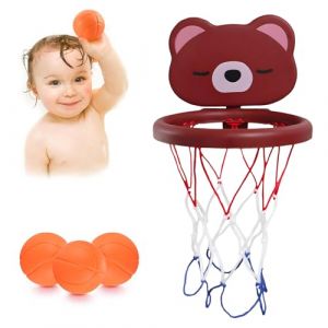 virkwuy Mini Panier Basket, Jouet Bain B&eacute;b&eacute; Panier de Basket, Jeux Bain Panier Basket, Convient &agrave; Salle Bain, &agrave; L'armoire Chambre d'enfant, au Verre du Salon et &agrave; d'autres Surfaces Lisses (Ours Brun) (QJKJCC, neuf)