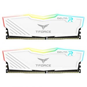 TEAMGROUP Team T-Force Delta RGB DDR4 Gaming Memory, 2 x 16 GB, 3200 MHz, 288 Pin DIMM, White (WEELIAO-ASUS Intel Authorized Distributor, neuf)