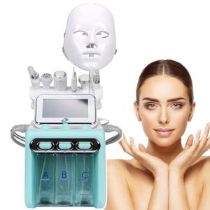 Appareil De Beauté Facial Portable 60 W à Bulles D'Eau, Avec 6 PoignéEs Et Masque De LuminothéRapie Led, Pour La Maison, Le Spa Et Les Soins De Beauté. (HCAUYNN®, neuf)