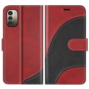 BoxTii Coque pour Nokia G21 / Nokia G11, Portefeuille Etui en Cuir PU, Magnétique Protection Housse Coque pour Nokia G21 / Nokia G11, Rouge (BoxTii, neuf)