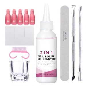 Dissolvant de vernis &agrave; ongles gel &ndash; 100 ml &ndash; Nettoyant rapide et s&ucirc;r avec outils, dissolvant professionnel &ndash; pour femmes, filles, artistes, manucure, salon de coiffure &agrave; domicile, voyage (binde, neuf)