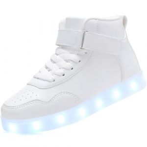 APTESOL Baskets Tendance pour Enfants avec lumières LED, Chaussures de Sport Clignotantes Rechargeables pour garçons et Filles[Blanc, 34] (APTESOL Direct, neuf)