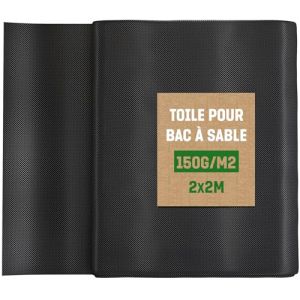 GardenGloss&reg; 4m&sup2; Toile de Paillage Anti Mauvaises Herbes pour Le Bac &agrave; Sable 150g/m&sup2; (2m x 2m) - G&eacute;otextile Extr&ecirc;mement R&eacute;sistant &agrave; la D&eacute;chirure et Perm&eacute;able &agrave; l'eau (GardenGloss GmbH, neuf)