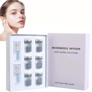 Système de micro-perfusion pour le visage, micro-aiguille kit de perfusion serrecteur de peau, sérum facial anti-âge et lisse pour tous les types de peau (2+6) (baodingdongrundianzishangwuyouxiangongsi, neuf)
