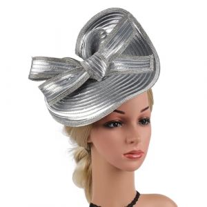 Ksikdeg TeaParty Chapeau bibi pour f&ecirc;te mariage femme strass n&oelig;ud bibi bandeau exag&eacute;r&eacute; (menghuifushi, neuf)
