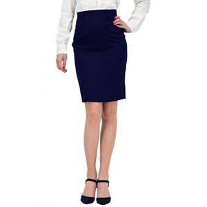 BWOLF Wiki Jupe Crayon Taille Haute Jupe Crayon Femme Jupe Moulante Affaires Bleu foncé 48 (PALLTEX, neuf)