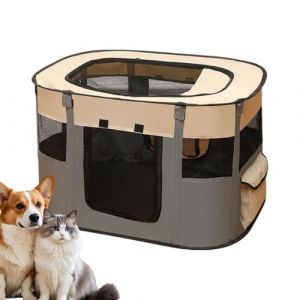Dopsyesn Parc &agrave; Chat Pliable,Cage de Transport Ext&eacute;rieur Pliable | Cage Respiratable avec Couchage pour Int&eacute;rieur Ext&eacute;rieur Voyage Jardin Salon Camping (Dopsyesn, neuf)
