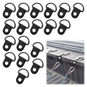 Kuugeo 20 Pièces Anneau Arrimage INOX,Traction Anneaux Arrimage,Anneaux d'Arrimage Solide Pliable avec Verrouillage de Charge dans, Anneau d'Arrimage,pour Camion Bateaux Autos (AMAAL ABD LIMITED, neuf)