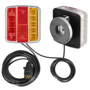 SPARKMOTO LED Feux Arri&egrave;re De Remorque Magn&eacute;tique Avec C&acirc;ble 2.5/7.5m, Kit &Eacute;clairage Remorque LED 7 Broches,Feu De Remorque Aimant&eacute;, Homologation ECE EMC (SPARKMOTO, neuf)