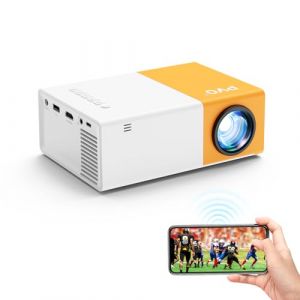 PVO Projecteur WiFi Portable, Smartphone Peut Miroir sans Fil au Vidéoprojecteur, Rétroprojecteur Compatible avec Smartphone/Tablette/Laptop/TV Stick/Type-C/USB (Projecteur YG300ProMax) (ShuHengEU, neuf)