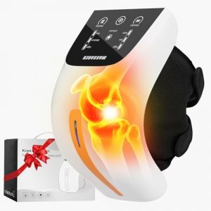Masseur de Genou Sans Fil, Thérapie Infrarouge, Appareil de Massage des Genoux Avec Écran Tactile LED, 3 Niveaux de Chaleur et de Vibration pour Soulager les Douleurs Articulaires et les Gonflements (Oyase, neuf)