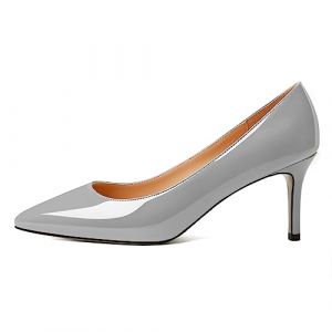 EDEFS Escarpins Slip-on Femme &agrave; Talon Cubite 6cm Bout Pointu Cuir Verni Polyvalents Mariage & &Eacute;v&eacute;nements Fleur Bleue EU37 (EDEFS Official Store, neuf)