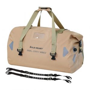 WILD HEART Sac de sport imperm&eacute;able PVC500D double fond avec sangles de corde et poche int&eacute;rieure 40 L 66 L 100 L pour kayak, camping, bateau, moto, Kaki 100L, 100L, Rangement et &eacute;tanche (WILD HEART OUTDOORS, neuf)