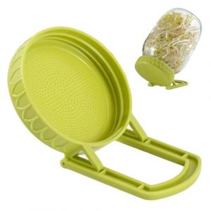 LACHT Couvercle De Germination, Germoir Avec Support Pour Bocaux &Agrave; Large Ouverture. Grille A&eacute;r&eacute;e Et Support Inclin&eacute; Pour Un Drainage Facile. Faire Pousser Des Germes De Haricots,Brocoli &Agrave; La Maison. (candy27seven, neuf)