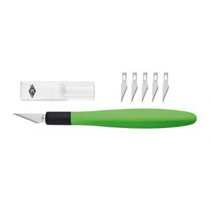 Wedo Comfortline Scalpel avec 5 lames de rechange Vert (ALPEXE France, neuf)