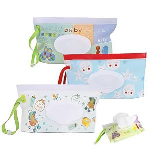 XOXVURI 3 Pièces Boite Lingettes Humides Pochette De Lingettes Humides Distributeur Lingettes Bébé Sac À Lingettes Mouillées Réutilisable Boite Lingette Bebe Sac Lingettes Humides (FASHU GNAHZ LTD, neuf)
