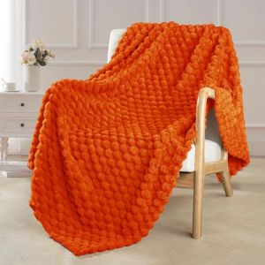 Exclusivo Mezcla Plaid Couverture Polaire 130 x 170 cm, Plaid Jet&eacute; de Canap&eacute;, Couverture pour Le lit l&eacute;ger Douillet et Moelleux pour Toute la Saison, Orange br&ucirc;l&eacute; (EXclusivo Mezcla, neuf)