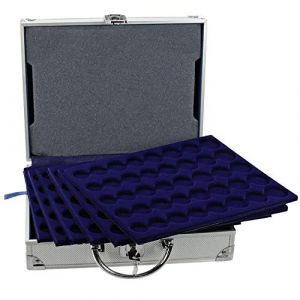 SAFE 177 Mallette en Aluminium &ndash; Coffret numismatique avec 6 Plateaux pour 30 s&eacute;ries compl&egrave;tes d&rsquo;Euros, Serrure s&eacute;curis&eacute;e & Coins renforc&eacute;s &ndash; Id&eacute;al pour Le Rangement des pi&egrave;ces de Collection (SAFE_Album, neuf)