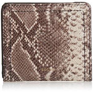 Fossil Portefeuille pour femme - Logan &agrave; deux volets en cuir gaufr&eacute; aspect python SL8264874 - 4" L x 1" l x 3,5" H (Modeherz, neuf)