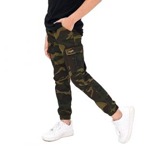 Rolanko Pantalon Cargo Gar&ccedil;on Jogging Enfant Slim Fit Camouflage Pantalons Ave Taille &Eacute;lastiqu&eacute;e, Vert Camo, Taille: 150/10-11 Ans (rolanko, neuf)