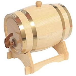 Tonneau en bois de ch&ecirc;ne pour stockage ou vieillissement de vins et liqueurs 1,5 L-20 L 5L blanc (Kayla-lan, neuf)