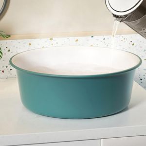 EPIGEIST Bassine en Plastique Verte et Blanche Grosse Taille Lavabo Multifonction Visage Pieds Bac &agrave; Laver Compact pour Salle de Bain Cuisine Bassin de Trempage Pratique et L&eacute;ger (Laimmde, neuf)