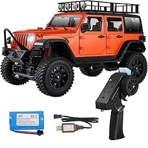 ARRIS 1/12 RC Crawler MN-128 Camion tout-terrain RTR, 4WD RC Rock Crawler avec t&eacute;l&eacute;commande 2,4 GHz RC Jeep pour adultes, cadeaux de loisirs (orange) (ARRISLIFE, neuf)