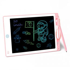 Vicloon Tablette d'&eacute;criture LCD Color&eacute;e,Tablette Dessin Enfant 10 Pouces avec Stylo Ardoise Magique Tableau Portable pour l'&eacute;criture et Le Dessin sans Papier,Enfants et Adultes &Eacute;criture Dessin (Rose) (Vicloon&reg;-FR, neuf)