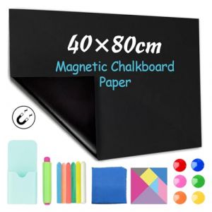 CHMMY Film tableau magnétique autocollant - 40 x 80 cm - Noir - Effaçable - Pour la maison, le bureau, l'école, le réfrigérateur, la chambre d'enfant, QZX-HB-BLACK2 (zexingxinxi, neuf)