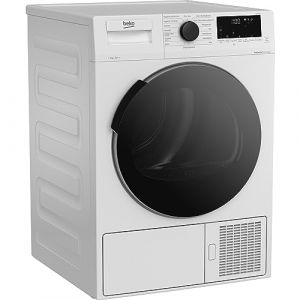 Beko b300 DHC946GX Séchoir à linge avec technologie de pompe à chaleur, tambour en acier inoxydable, 9 kg, A++, séchage hygiénique et rafraîchissement hygiénique, blanc [Classe énergétique A++] (Mediarado, neuf)