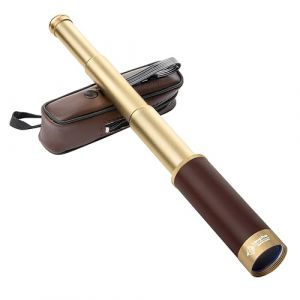Laupha Télescope Pirate Rétro Monoculaire Zoomable 25x30 Vintage Longue Vue Enfant Lentille BAK-4 Imperméable Mini Télescope pour Adultes Camping Observation des Oiseaux (NorvyGlobal, neuf)