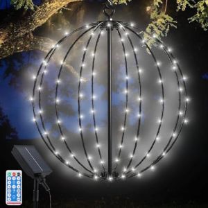 Acxilexy Lumineuse Solaire Exterieur, 120LED Boule Lumineuse Pliable 8 Modes 30CM Imperméable Décoration Lumière Globes Lumineux Pour Noël, Jardin, Terrasse, Balcon, Arbres, Mariage, Fête (Acxilexy, neuf)