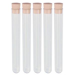Tubes &agrave; essai verre transparent 72 ml - &Oslash; 22 mm avec bouchon en li&egrave;ge lot de 5 (Comptoir des bo&icirc;tes, neuf)