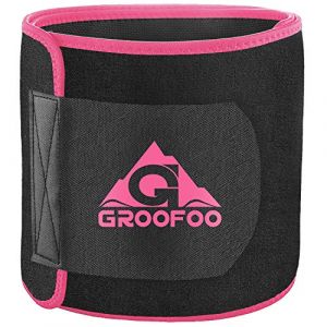 GROOFOO Ceinture Abdominale de Sudation,Serre Taille Corset Sculptant R&eacute;glable Ceinture Minceur pour Sport, Gaine Amincissante Ventre Plat, pour Homme et Femme - Rouge M (GROOFOO Mall, neuf)