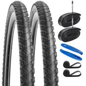 YUNSCM 2-PCS 700C Route V&eacute;lo pneus 700x42C/42-622 and 700C V&eacute;lo Chambre &agrave; air Presta Valve and Compatible with 700x40C 700x41C 700x42C 700x44C V&eacute;lo Bike pneus and Chambre &agrave; air(Y1075) (YunSCM Direct, neuf)