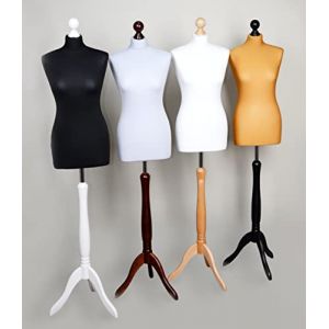 AILANT Mannequin de Couture, Buste de Couture Femme Sizes XS-XXL (Cover White/Stand Light Wood, 34/36) (AILANT, neuf)