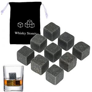 lumcov 9 Pièces Pierres à Whisky,Pierres Froides en Granit,Whisky Stones,Glaçons Réutilisables,Glacon Pierre Whisky Grani,Alternative idéale des glaçons(2*2cm) (Xuzhi-shop, neuf)